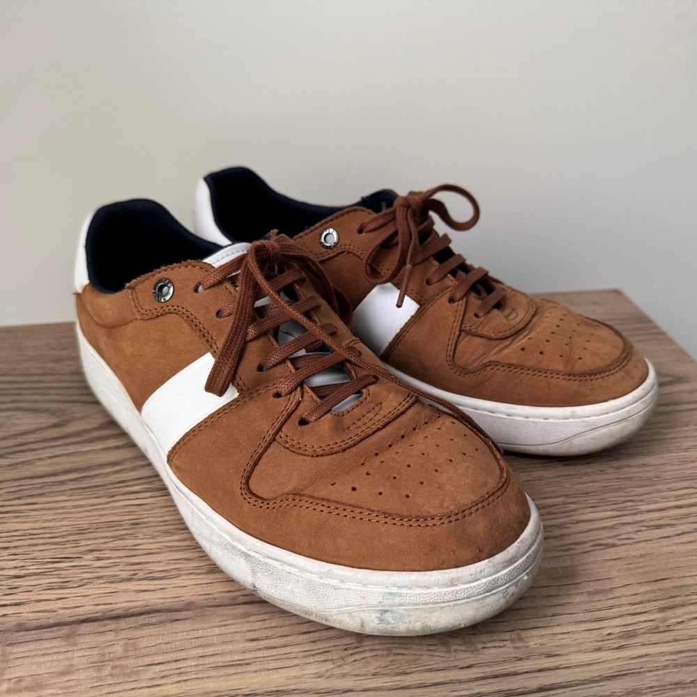 Ted Baker Brown and White Sneakers with Suede Upper